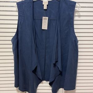 Chico's Blue Drape Vest Women's Top